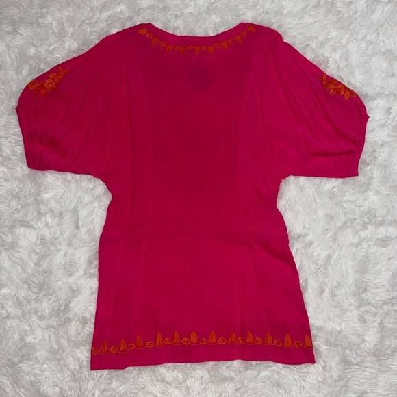 Ivy Jane NWT Floral Bird Embroidered Dolman Short Sleeve Waist Tie Top Size S - Picture 10 of 10